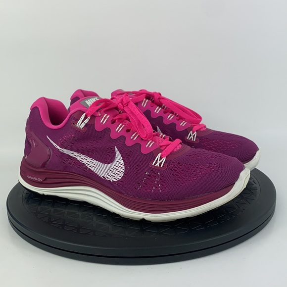 Nike Lunarglide 5 Pink/White Athletic Running Shoes 599395-616 Women's Size 7 - Picture 3 of 12